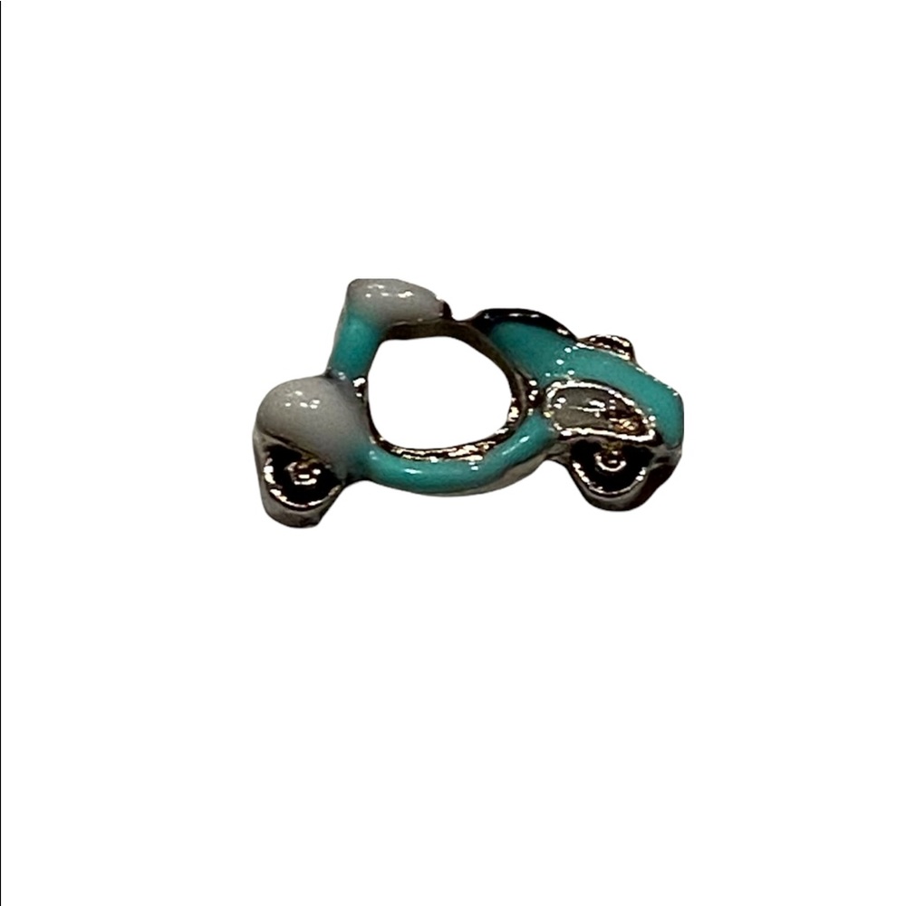 ♦️3/$10♦️NEW•Silver/Enamel Moped floating/living locket charm